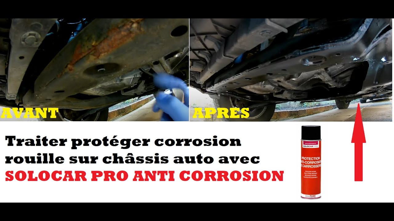 Traiter protéger corrosion rouille sur châssis auto avec SOLOCAR PRO ANTI CORROSION