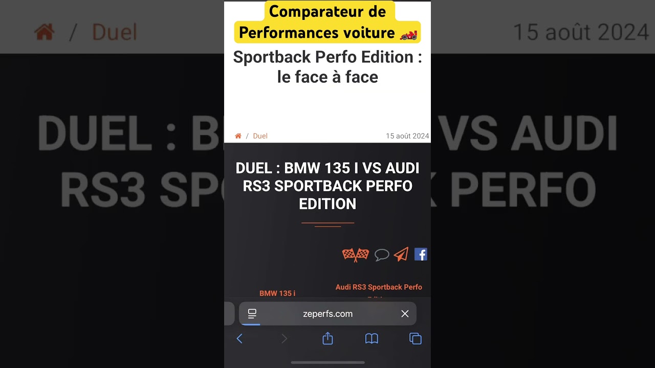Comparateur de Performances Auto : 0-100 km/h, Vitesse Max, Fiches Techniques, Zeperf