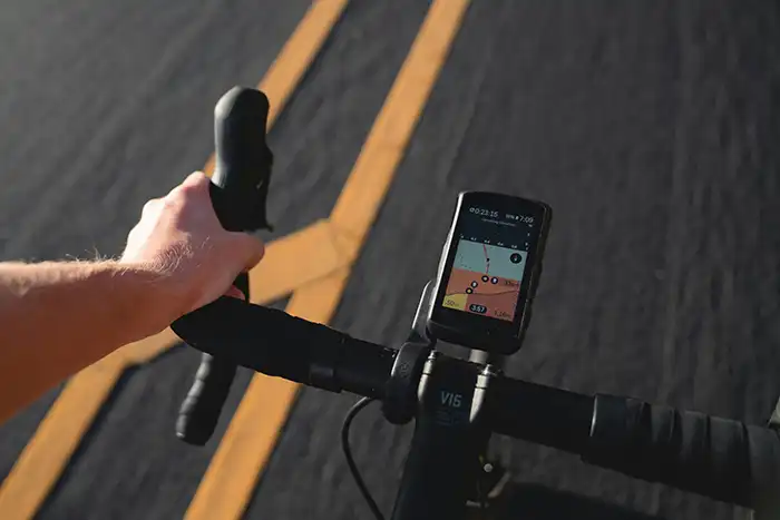 GPS sur un vélo de route